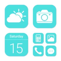 Wow Turquoise White, Icon Pack